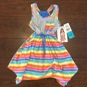 New with tags girls dress rainbow striped Jona Michelle dress size 4T